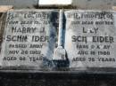 
Harry J. SCHNEIDER, father,
died 26 Nov 1967 aged 66 years;
Lily SCHNEIDER, mother,
died 16 Aug 1980 aged 78 years;
Kalbar General Cemetery, Boonah Shire

