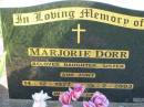 
Marjorie DORR,
daughter sister aunt,
14-12-1927 - 15-2-2003;
Kalbar General Cemetery, Boonah Shire
