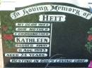 
Kathleen HEIT, wife mother grandmother,
died 11 Aug 1993 aged 74 years;
Kalbar General Cemetery, Boonah Shire
