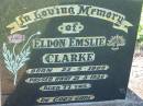 
Eldon Emslie CLARKE,
born 25-5-1909 died 21-8-1986 aged 77 years;
Kalbar General Cemetery, Boonah Shire
