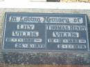 
Lily VILLIS,
21-1-1892 - 24-8-1977;
Thomas Henry VILLIS,
15-12-1893 - 2-1-1978;
Kalbar General Cemetery, Boonah Shire
