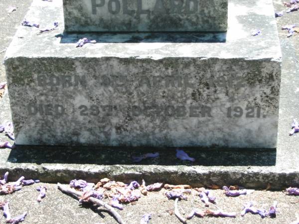 Maimie Everyl POLLARD,  | born 9 April 1912 died 29 Oct 1921;  | Kalbar General Cemetery, Boonah Shire  | 