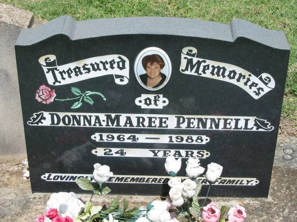Donna-Maree PENNELL,  | 1964 - 1988 aged 24 years;  | Kalbar General Cemetery, Boonah Shire  | 