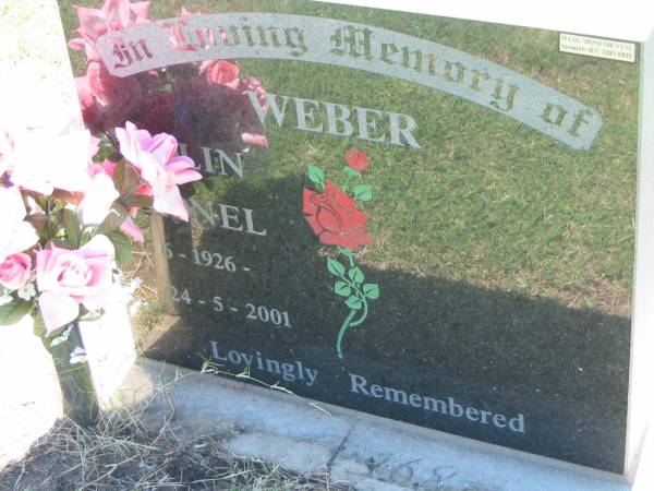 Colin Lionel WEBER,  | 3-6-1926 - 24-5-2001;  | Kalbar General Cemetery, Boonah Shire  | 
