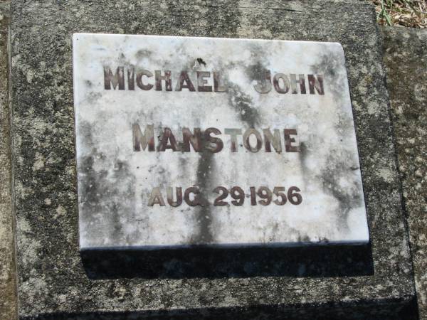 Michael John MANSTONE,  | died 29 Aug 1956;  | Linda Joanne PETERS,  | died 14 Oct 1960;  | Kalbar General Cemetery, Boonah Shire  | 