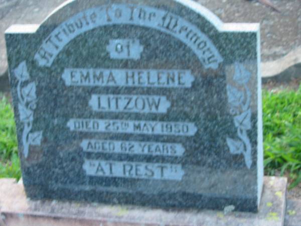 Emma Helene LITZOW  | 25 May 1950, aged 62  |   | St John's Lutheran Church Cemetery, Kalbar, Boonah Shire  |   | 
