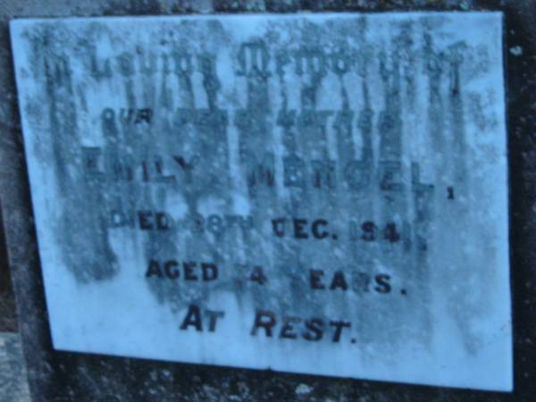 Emily MENGEL  | 28 Dec 1941, aged 74  |   | St John's Lutheran Church Cemetery, Kalbar, Boonah Shire  |   | 
