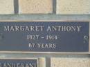 
Margaret ANTHONY,
1827 - 1914 aged 87 years;
Engelsburg Methodist Pioneer Cemetery, Kalbar, Boonah Shire
