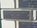 Walter Leslie DAVIS, 1902 - 1903 aged 6 weeks; Engelsburg Methodist Pioneer Cemetery, Kalbar, Boonah Shire 