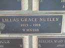 
Lillas Grace NUTLEY,
1913 - 1914 aged 9 months;
Engelsburg Methodist Pioneer Cemetery, Kalbar, Boonah Shire
