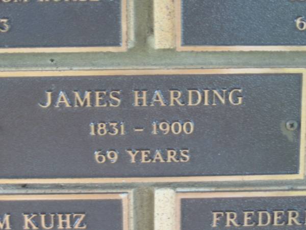 James HARDING,  | 1831 - 1900 aged 69 years;  | Engelsburg Methodist Pioneer Cemetery, Kalbar, Boonah Shire  | 