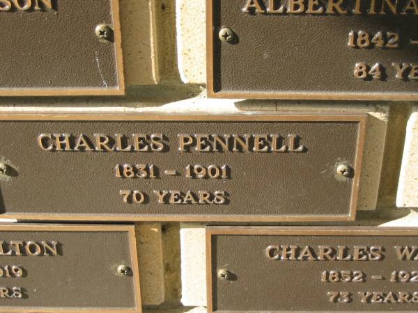 Charles PENNELL,  | 1831 - 1901 aged 70 years;  | Engelsburg Methodist Pioneer Cemetery, Kalbar, Boonah Shire  | 