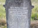 
Herrmann Rudolf DOMJAHN, farmer,
born 21 May 1849 died 24 Oct 1898;
Wilhelmine DOMJAHN nee BRANDENBURG,
born 3 Dec 1855 died 7 June 1895;
Kalbar St Markss Lutheran cemetery, Boonah Shire
