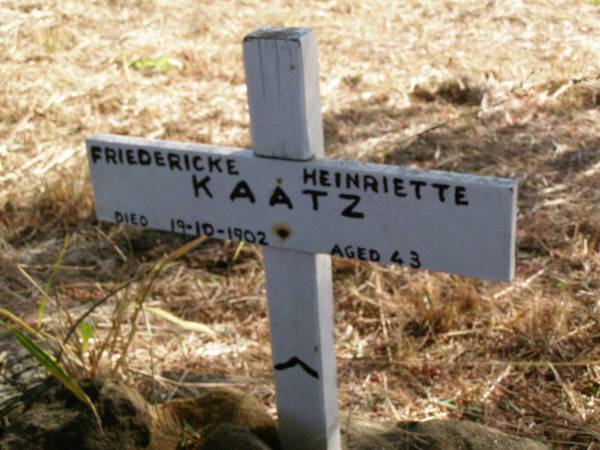 Friedericke Heinriette KAATZ,  | died 19-10-1902 aged 43 years;  | Kalbar St Marks's Lutheran cemetery, Boonah Shire  | 