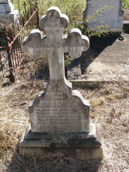 Wilhelm DOMJAHN,  | born 15 Oct 1888 died 1 April 1894;  | Kalbar St Marks's Lutheran cemetery, Boonah Shire  | 