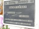 
Hans LEWAY,
12-8-1927 - 5-10-1992,
husband of Lois,
father of Susan, John & Harley;
Kandanga Cemetery, Cooloola Shire
