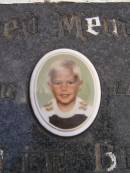 
Tony Lee BENNETT,
died 26-12-82 aged 4 years & 10 months,
missed by daddy & mummy;
Kandanga Cemetery, Cooloola Shire
