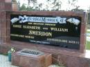
parents;
Annie Elizabeth SMERDON,
died 25 Nov 1962 aged 69 years;
William SMERDON,
died 11 March 1965 aged 73 years;
Kandanga Cemetery, Cooloola Shire

