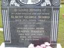 
Albert George SCHMID,
husband father,
died 9 April 1949 aged 59 years;
Gladys Harriet, mother,
died 10 Jan 1969 aged 68 years;
Kandanga Cemetery, Cooloola Shire
