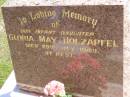 
Gloria May HOLZAPFEL, infant daughter,
died 29 July 1949;
Kandanga Cemetery, Cooloola Shire
