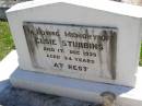 
Elsie STUBBINS,
died 17 Dec 1935 aged 34 years;
Kandanga Cemetery, Cooloola Shire
