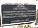 
Pamela May LUND,
13-4-1950 - 24-11-1959;
Carl Frederick LUND,
5-1-1905 - 9-1-1987;
Fanny Georgina Ethel LUND,
26-6-1911 - 13-9-1991;
Kandanga Cemetery, Cooloola Shire
