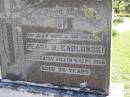 
Pearl R. GALBLONSKI, wife mother,
accidentally killed 4 Sept 1956 aged 30 years;
Kandanga Cemetery, Cooloola Shire
