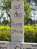 
Alfred Noel (Alf) CLUTTERBUCK,
dad poppy,
29-6-51 - 6-11-05;
Kandanga Cemetery, Cooloola Shire
