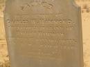 
Charles W. HAMMOND, (husband of Harriet), d: Feb 26 1873, aged 48
Cemetery at Kanyaka Homestead, north of Quorn,
South Australia
