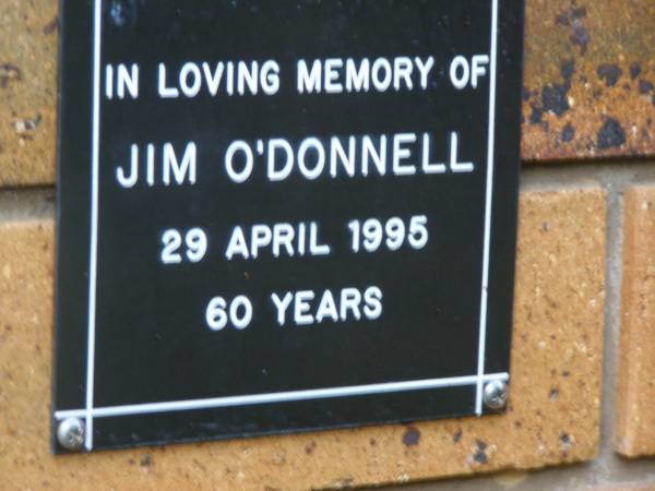 Jim O'DONNELL  | d: 29 Apr 1995, aged 60  | Kenmore-Brookfield Anglican Church, Brisbane  | 