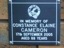 Constance Elaine CAMERON d: 17 Sep 2005, aged 88 Kenmore-Brookfield Anglican Church, Brisbane 