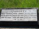
Hugh Thomas DOHERTY,
died 31 March 1973 aged 43 year;
Hugh James DOHERTY,
died 9 Oct 1972 aged 68 years;
Ethel Mary DOHERTY,
died 1 Nov 1990 aged 84 years;
St Johns Catholic Church, Kerry, Beaudesert Shire
