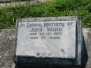 
John WARD,
died 24-10-1987 aged 73 years;
St Johns Catholic Church, Kerry, Beaudesert Shire
