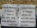 
Eugene Michael OREILLY,
died 19 May 1979 aged 86 years;
Annie Evelyn OREILLY,
died 27 Sept 1979 aged 83 years;
St Johns Catholic Church, Kerry, Beaudesert Shire
