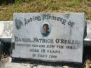 
Daniel Patrick OREILLY,
died 23 Feb 1982 aged 18 years;
St Johns Catholic Church, Kerry, Beaudesert Shire
