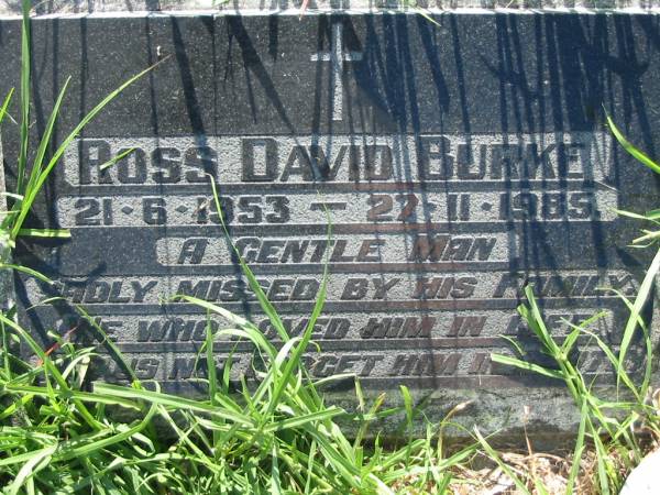 Ross David BURKE,  | 21-6-1953 - 27-11-1985;  | St John's Catholic Church, Kerry, Beaudesert Shire  | 