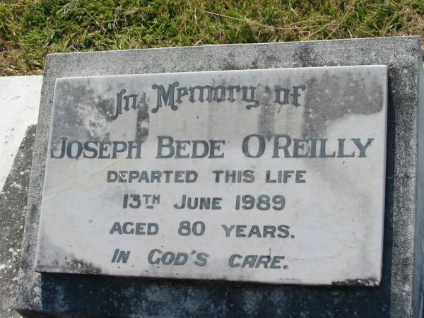 Joseph Bede O'REILLY,  | died 13 June 1989 aged 80 years;  | St John's Catholic Church, Kerry, Beaudesert Shire  | 