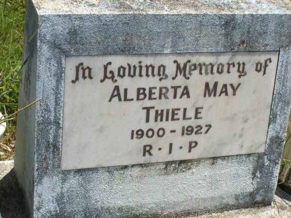 Alberta May THIELE,  | 1900 - 1927;  | Kilkivan cemetery, Kilkivan Shire  | 