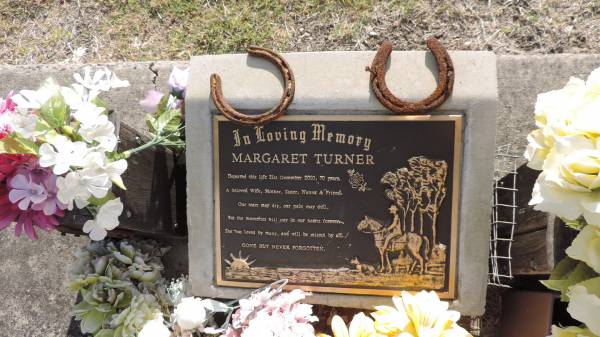 Margaret TURNER  | d: 21 Dec 2010 aged 70  |   | Kilkivan cemetery, Kilkivan Shire  | 