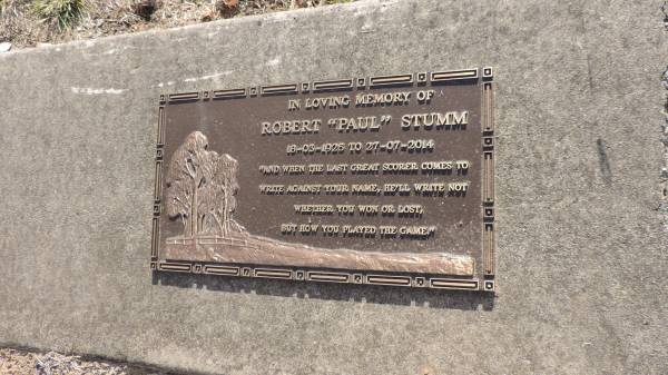 Robert  Paul  STUMM  | b: 18 Mar 1925  | d: 27 Jul 2014  |   | Kilkivan cemetery, Kilkivan Shire  | 