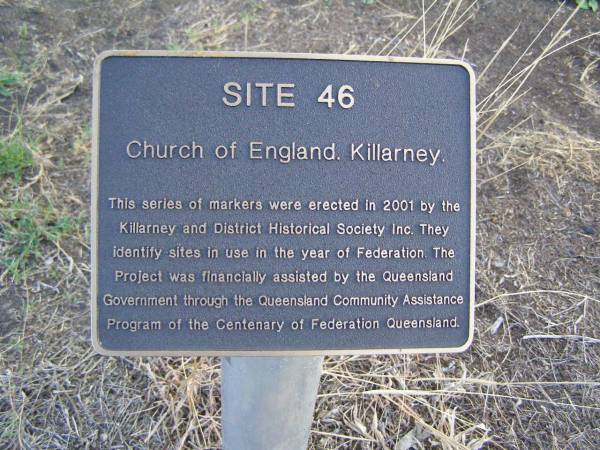 Church of England;  | Killarney, Warwick Shire  | 