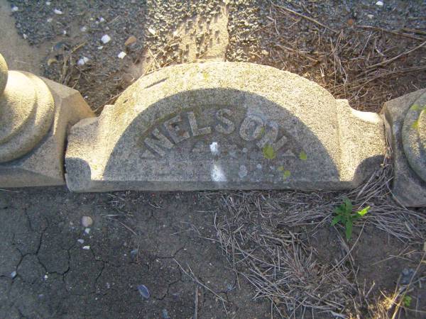 Charles NELSON,  | husband,  | died 4 Sept 1923 aged 61 years;  | Killarney cemetery, Warwick Shire  | 