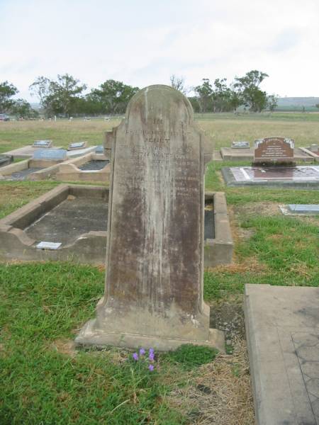 Jenet,  | wife of John WATSON,  | died 12 Oct 1895 aged 62 years;  | Killarney cemetery, Warwick Shire  |   | 