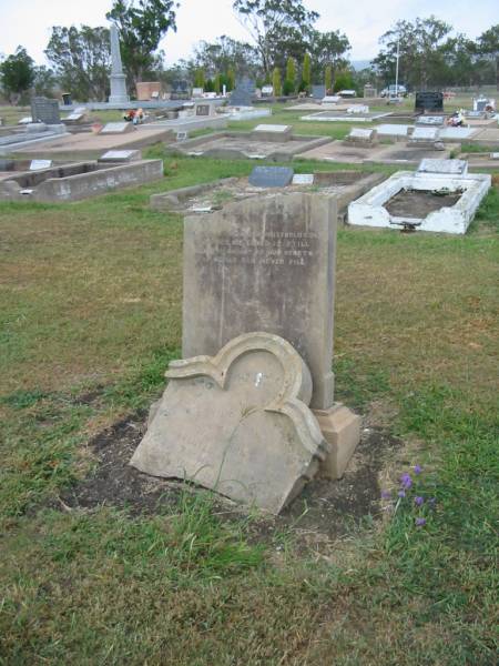 Mary Flint,  | wife of Thomas REID,  | died 11 Nov 1895 aged 33 years;  | Killarney cemetery, Warwick Shire  | 