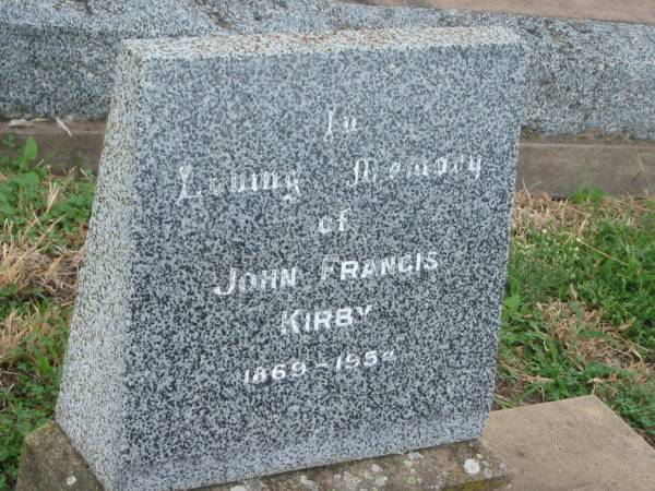 John FRANCIS,  | 1869 - 1954;  | Killarney cemetery, Warwick Shire  | 