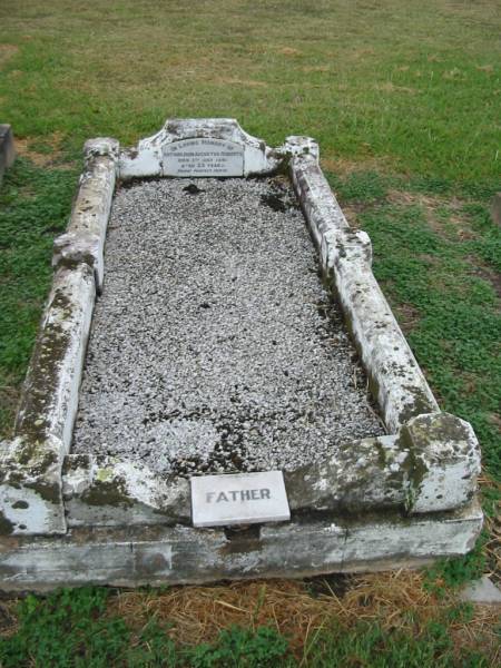 Arthur John Augustus ROBERTS,  | father,  | died 5 July 1941 aged 55 years;  | Killarney cemetery, Warwick Shire  | 