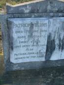 Patrick MULLNS [MULLINS?], died 17 June 1926 aged 77 years; Patrick John, infant; Martin, infant; Killarney cemetery, Warwick Shire 