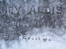 James Henry ALDIS, died 19 July 1941 aged 78 years; Killarney cemetery, Warwick Shire 