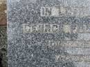 George Francis BRADFORD, died 14 Jan 1945 aged 76 years; Minnie Adelaide BRADFORD, died 21 Jan 1946 aged 74 years; Killarney cemetery, Warwick Shire 