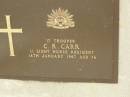 C.R. CARR, died 14 Jan 1967 aged 76 years; Killarney cemetery, Warwick Shire 